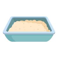 Unbaked dough in baking dish vector