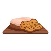 Fresh baked bread on wooden board illustration vector