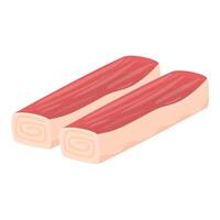 Isometric illustration of sliced bacon vector