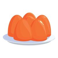 Fresh mandarin oranges on plate illustration vector