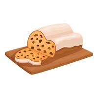 Sliced bread loaf on wooden board illustration vector
