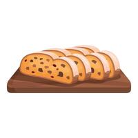 Sliced bread loaf on wooden board vector