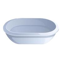 Empty plastic basin on white background vector