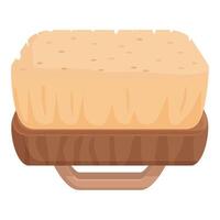 Cartoon loaf of bread on cutting board vector