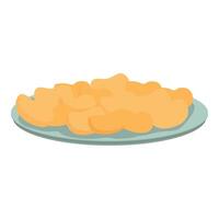 dibujos animados plato de crujiente patata papas fritas vector