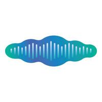 Vibrant blue gradient soundwave icon isolated on white, depicting audio and technology concepts vector