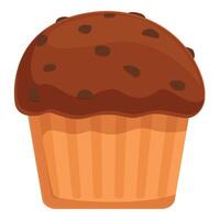 graphic of a delicious chocolate chip muffin on a white background vector