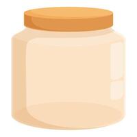Empty glass jar with orange lid vector