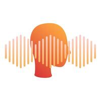 Human head silhouette with sound waves vector
