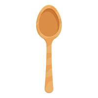 graphic of a simple, clean wooden spoon isolated on white background vector