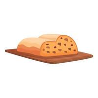 Cartoon loaf of bread on wooden cutting board vector