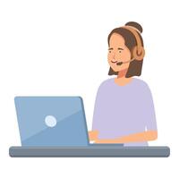 Female customer support representative working vector