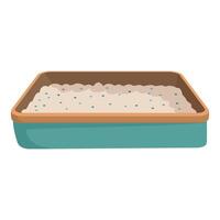 Rectangular baking dish with dough rising vector