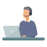 Customer service representative working at desk vector