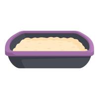 Unbaked loaf of bread in baking tin vector