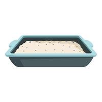 Homemade baking dough in rectangular pan vector