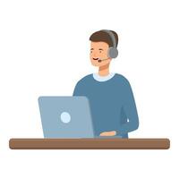 Friendly customer support representative with headset vector