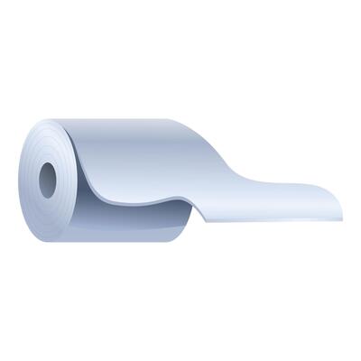 Rolled blank white paper banner
