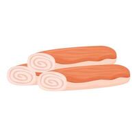 illustration of rolled slices of ham vector