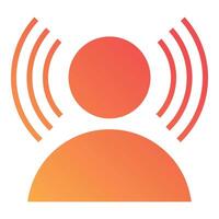 Orange user icon with signal waves vector