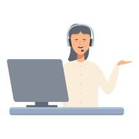 Customer support representative with headset vector