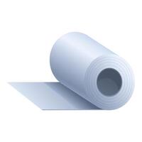 Isometric view of a rolled blueprint on a white background, in format vector