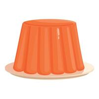 Cartoon illustration of orange jelly on a plate vector