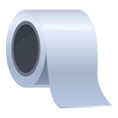 Roll of aluminum foil isolated on white background