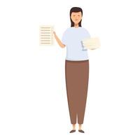 Professional woman holding documents illustration vector