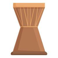 Flat design illustration of an oldfashioned wooden sand timer vector