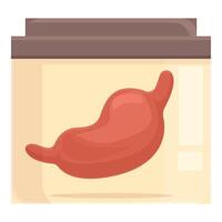 Stylized graphic of a human stomach related to health and digestion vector