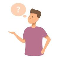 Man pondering with question mark vector