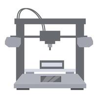 Modern 3d printer isolated on white background vector