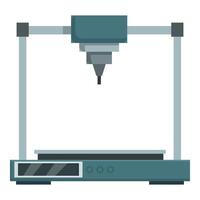 Flat design illustration of a contemporary 3d printer isolated on white background vector