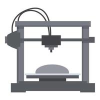 illustration of a grey 3d printer icon, isolated on a white background vector