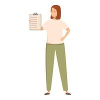 Confident woman holding checklist illustration vector