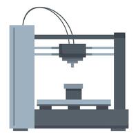 illustration of a contemporary 3d printer design in a flat graphic style vector