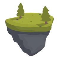 Floating island with trees illustration vector