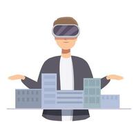 Virtual reality urban planning concept vector