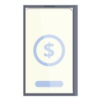 Sleek graphic representation of a mobile phone displaying a digital dollar sign, symbolizing online transaction vector