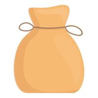 graphic of a simple, stylized beige money bag with a tied rope vector