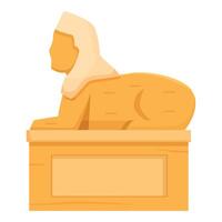 Flat design of a cartoon sphinx isolated on a white background, egyptian mythology symbol vector