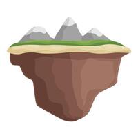 Floating island with mountain peaks illustration vector