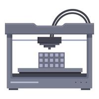 Modern flat design icon of a 3d printer, isolated on a plain background vector