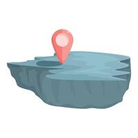 Cartoon location marker on floating island vector