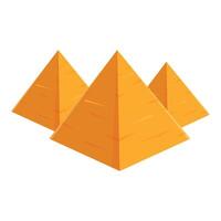 Vibrant illustration of three orange cartoonstyle pyramids vector