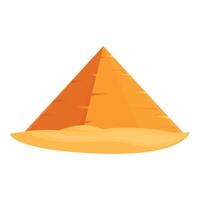 Bright and colorful illustration of a pyramid on a sandy desert vector