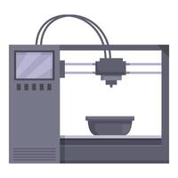 illustration of a contemporary 3d printer with digital display and printing head vector