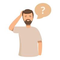 Confused man cartoon with question mark vector