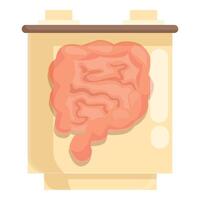 ilustración de un grande intestino dentro un humano cuerpo contorno para educativo propósitos vector